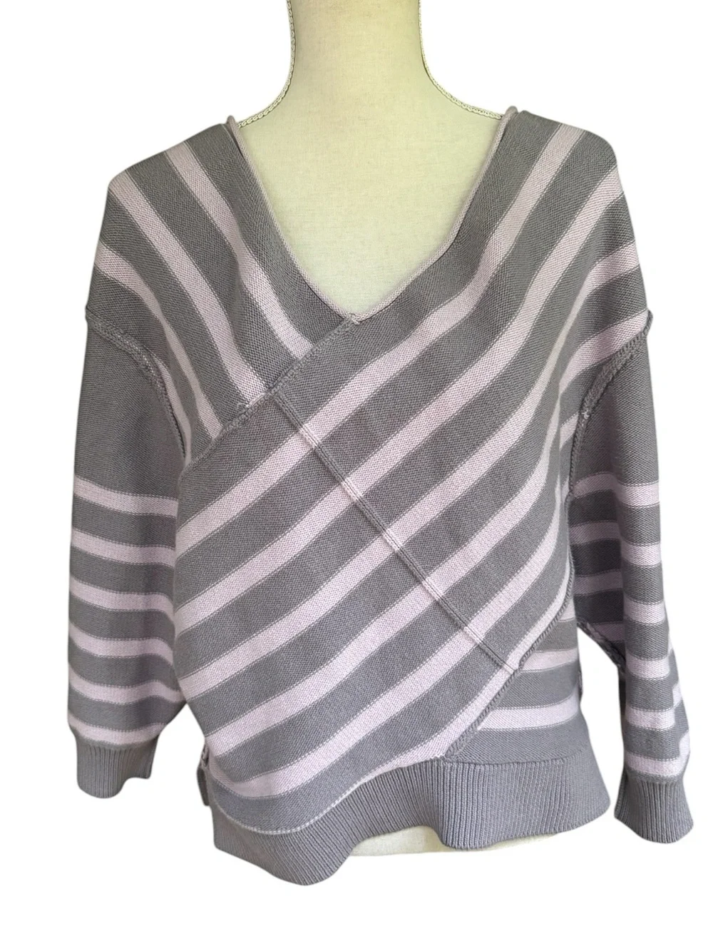 Free People We the Free Crossroads Striped Pullover Sweater M - Picture 2 of 6